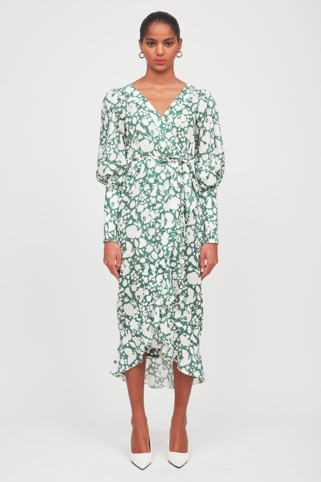 Plus Floral Ruffle Wrap Dress curated on LTK