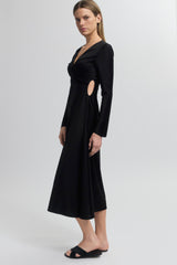 Twist Front Dress with Cutouts
