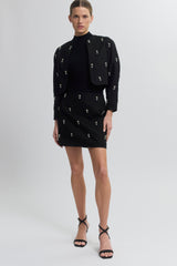 Pearl Beaded Mini Skirt