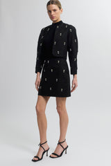 Pearl Beaded Mini Skirt