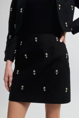 Pearl Beaded Mini Skirt