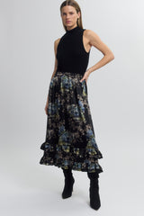 Ruffle Midi Skirt