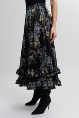 Ruffle Midi Skirt