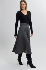 Cashmere Skirt with Slit