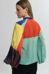 Gathered Neck Puff Sleeve Blouse