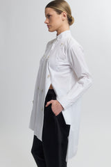 High Low Blouse with Pearls