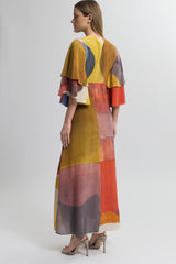 Tiered Flap Sleeve Dress