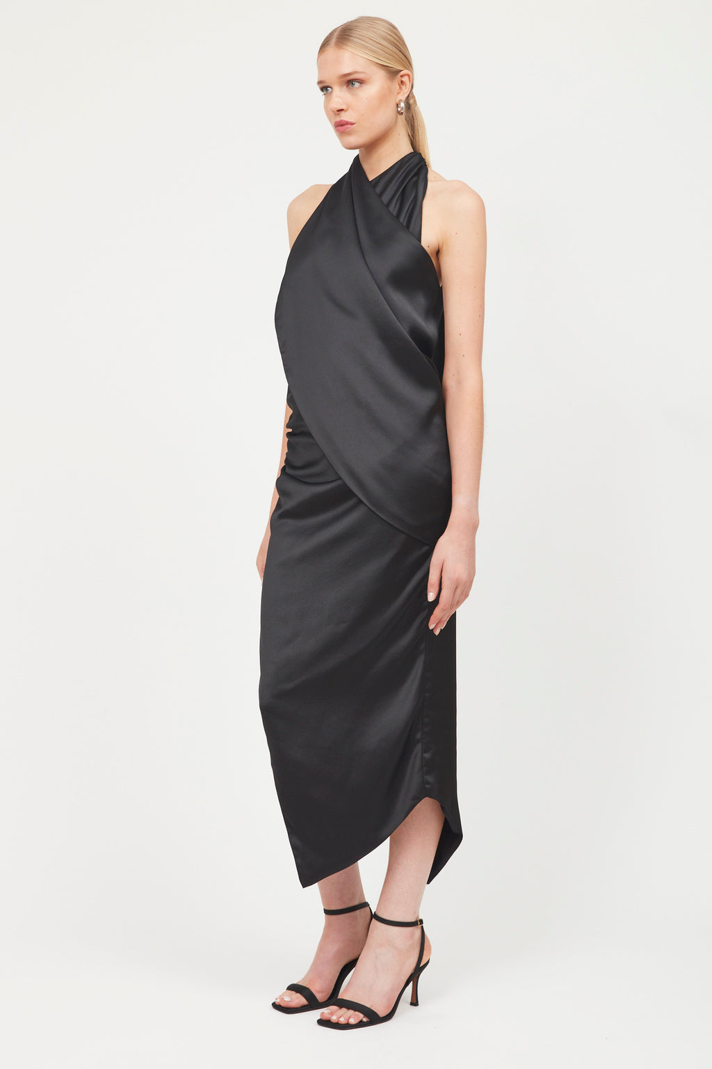 Halter Neck Asymmetrical Dress - Arias New York