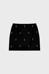 Pearl Beaded Mini Skirt