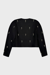 Pearl Beaded Cropped Jacket