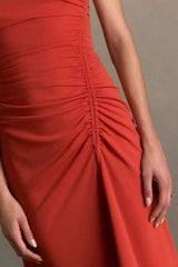 Ruched Front Midi Dress