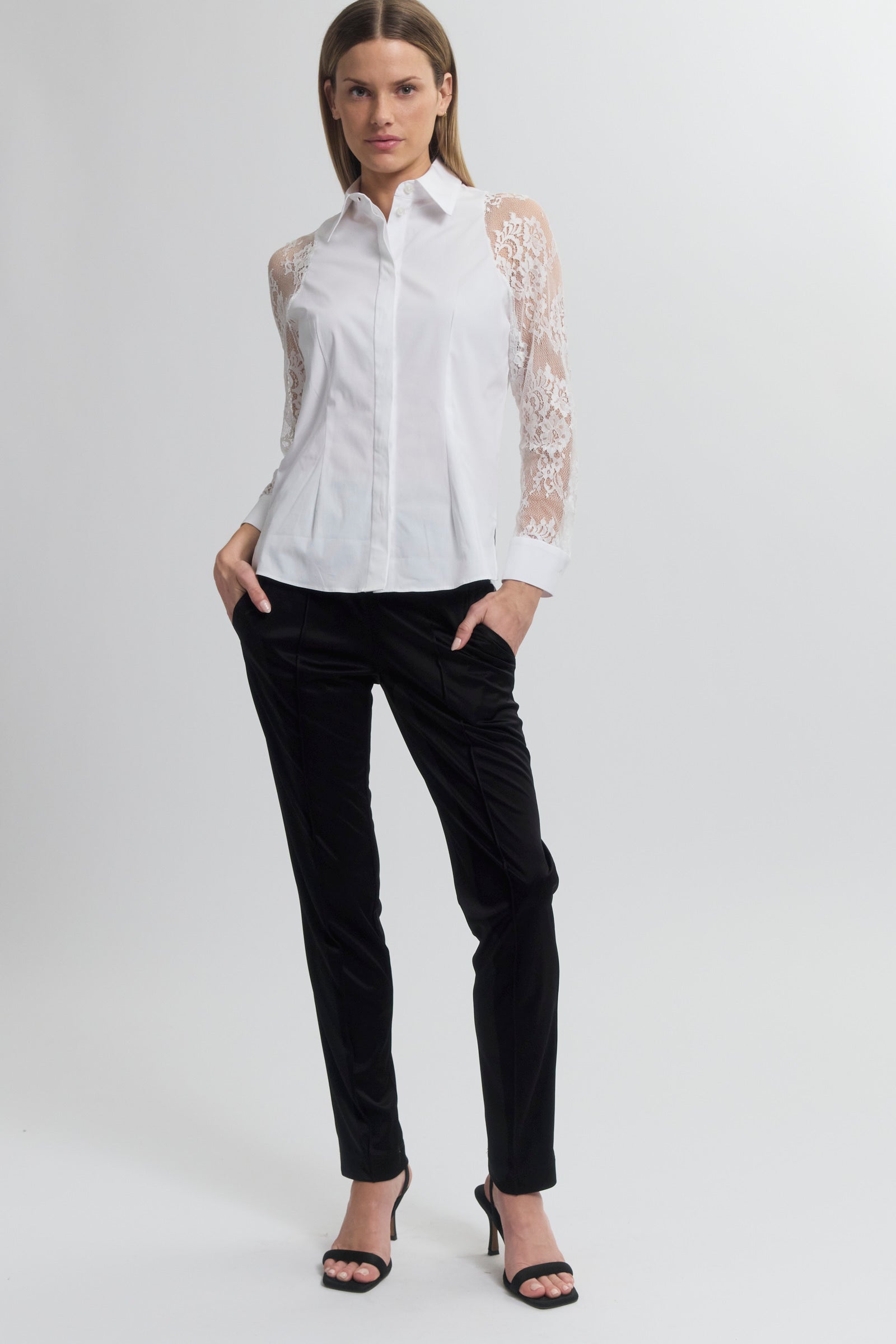 louren 【gather sleeve blouse】 Wrap London - Printed cotton gathered blouse