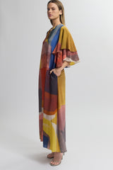 Tiered Flap Sleeve Dress