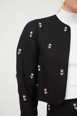 Pearl Beaded Cropped Jacket