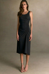 Ruched Front Midi Dress