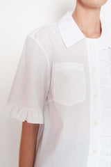 Button Front Ruffle Top